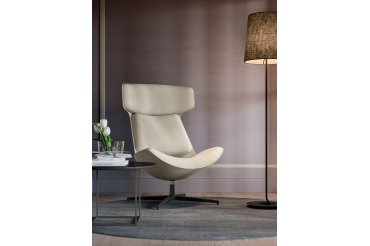 Fauteuil lounge CLEO  piètement aluminium coloris Bronze