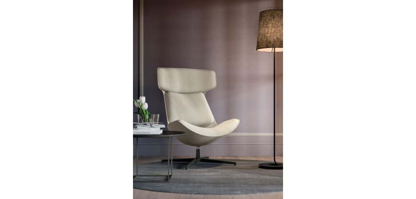 Fauteuil lounge CLEO  piètement aluminium coloris Bronze
