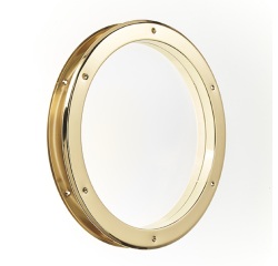 Hublot de porte rond doré
