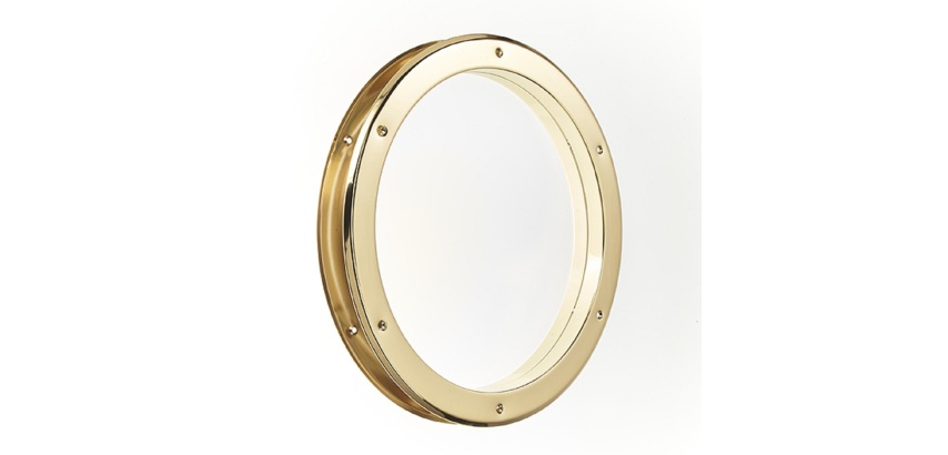 Hublot de porte rond doré