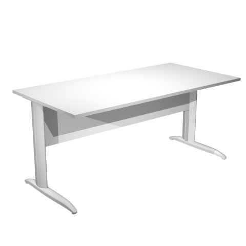 Mesa oficina Presto 160 pata metal T invertida - Blanco