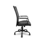 Chaise Opti527 Mécanisme d'inclinaison - Simili cuir Noir - Piètement en métal noir - Accoudoirs fixes - Sans appui-tête - Roulettes en nylon 50 mm