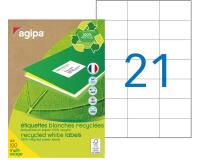 Etiquettes adresses multi-usages recyclées 70 x 42,4 mm Agipa - Boîte de 2100