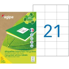 Etiquette adresse multi-usage recyclée 70 x 42,4 mm Agipa - Boîte de 2100