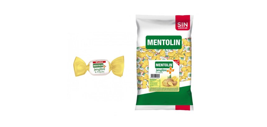 Caramelos Mentolin Sin Azúcar Plus Jenjibre - Bolsa de 1 kg