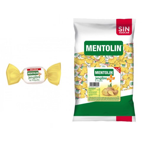 Caramelos Mentolin Sin Azúcar Plus Jenjibre - Bolsa de 1 kg