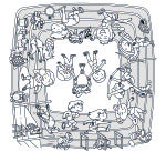 Tables hautes KIDS à colorier - Motif Athlètes - Lot de 2