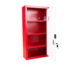 Armoire à pharmacie 1 porte, Métal laqué / Rouge,  600 x 300 x 120 mm