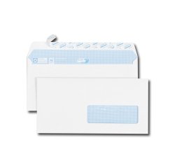 Enveloppe blanches 110 x 220 mm GPV 90 g avec fenêtre 35 x 100 mm - Boîte de 500