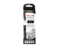Rotulador Pointliner calibrado pigmentado Pentel - Estuche de 5 unidades negro