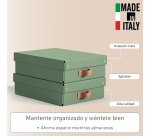 Caja de almacenamiento Leitz Puro con tapa, media baja, 8L, cartón 100% reciclado, paquete de 2 - Verde