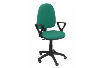 Silla de oficina Ayna brazos fijos ruedas parquet tapizado
