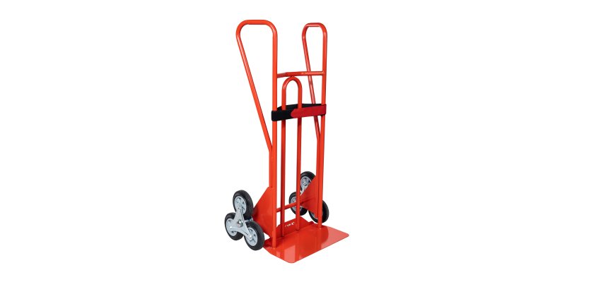 Diable escalier acier 250 kg bavette fixe 490 x 180 mm roue caoutchouc