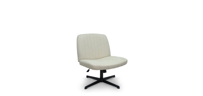 Chaise pivotante, inclinable Opti542, tissu crème, sans roulettes