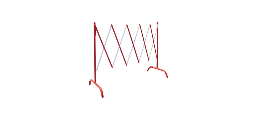 Barriere extensible acier rouge/blanc