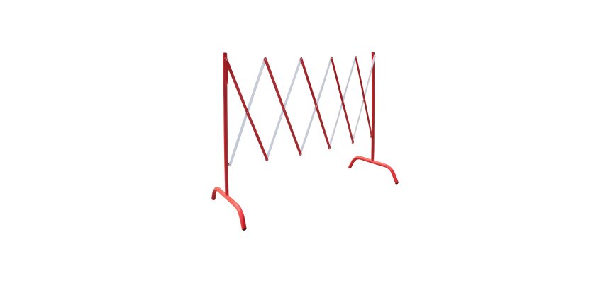 Barriere extensible acier rouge/blanc