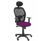 Silla de oficina Alocén malla con brazos regulables y cabecero - Asiento Púrpura