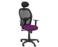 Silla de oficina Alocén malla con brazos regulables y cabecero - Asiento Púrpura