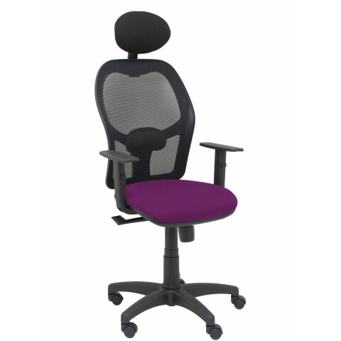 Silla de oficina Alocén malla con brazos regulables y cabecero - Asiento Púrpura