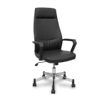 Fauteuil de direction Opti520, avec dossier fixe, accoudoirs fixes et mécanisme d'inclinaison, finition noir et similicuir - FORÖL