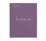 Notebook Eco Emotions, Carton recyclé, A4, quadrillage 5x5 mm, 80 feuilles de 1 couleur,  Miquelrius, Lavande.
