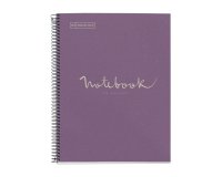 Notebook Eco Emotions, Carton recyclé, A4, quadrillage 5x5 mm, 80 feuilles de 1 couleur,  Miquelrius, Lavande.
