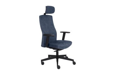 Chaise de bureau ergonomique TEAM PRO , tissu, avec accoudoirs 3D et appui-tête, mécanisme synchrone avec profondeur d'assise réglable