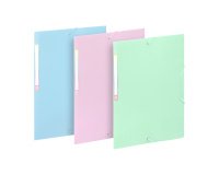 Chemises à élastiques 3 rabats A4 - RAINBOW PASTEL VIQUEL - Coloris assortis - Lot de 3