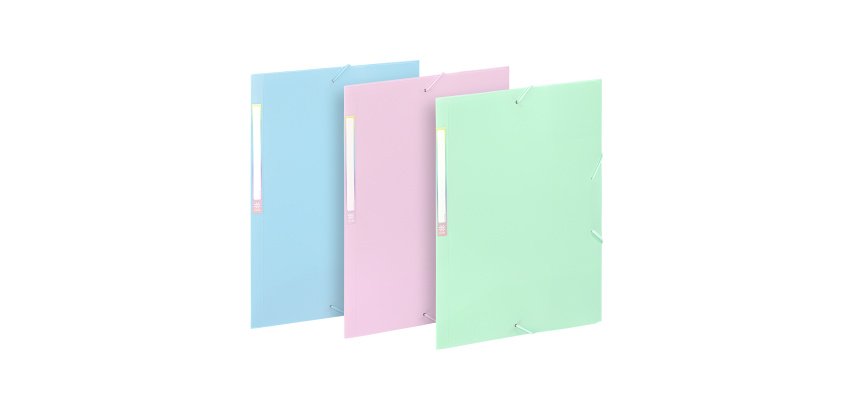 Chemises à élastiques 3 rabats A4 - RAINBOW PASTEL VIQUEL - Coloris assortis - Lot de 3
