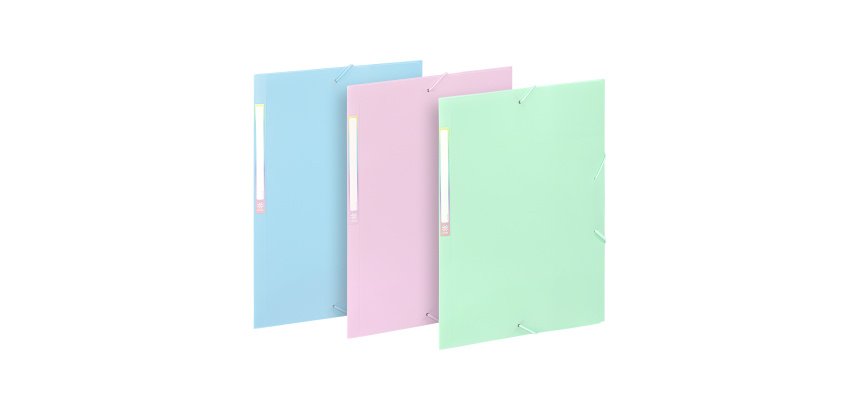 Chemises à élastiques 3 rabats A4 - RAINBOW PASTEL VIQUEL - Coloris assortis - Lot de 3