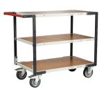 Servante montée 3 plateaux médium 400 kg 1000 x 600 mm roue TPE