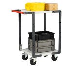 Servante montée 2 plateaux mélaminés 250 kg 550 x 500 mm roue caoutchouc