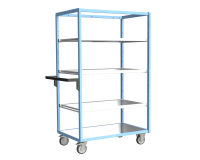 Servante multi-niveaux avec 3 étagères plateau tôle galvanisée 250 kg 1000 x 600 mm roue TPE