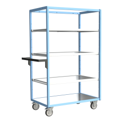 Servante multi-niveaux avec 3 étagères plateau tôle galvanisée 250 kg 1000 x 600 mm roue TPE