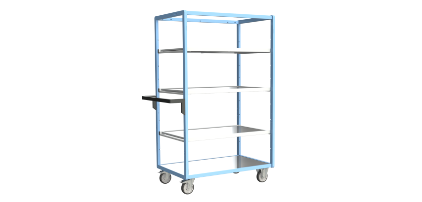 Servante multi-niveaux avec 3 étagères plateau tôle galvanisée 250 kg 1000 x 600 mm roue TPE