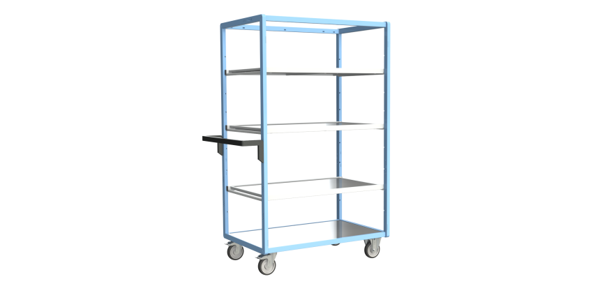 Servante multi-niveaux avec 3 étagères plateau tôle galvanisée 250 kg 1000 x 600 mm roue TPE