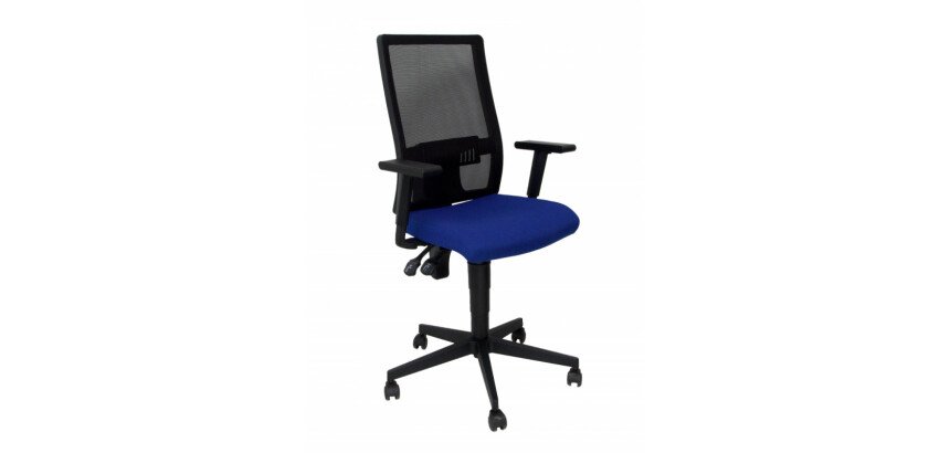 Silla Povedilla respaldo malla negro asiento bali azul