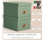 Caja de almacenamiento Leitz Puro con tapa, mediana, 17L, cartón 100% reciclado, paquete de 2 - Verde - 17