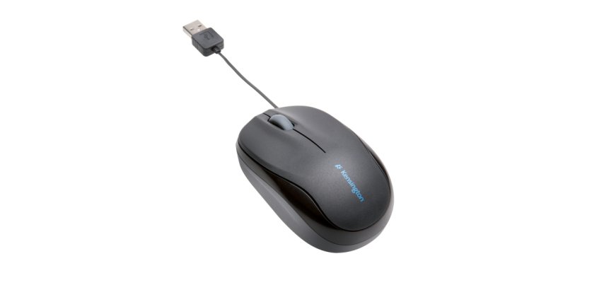 Ratón óptico Kensington retractil Pro Fit™, negro 
