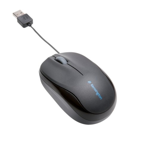 Ratón óptico Kensington retractil Pro Fit™, negro