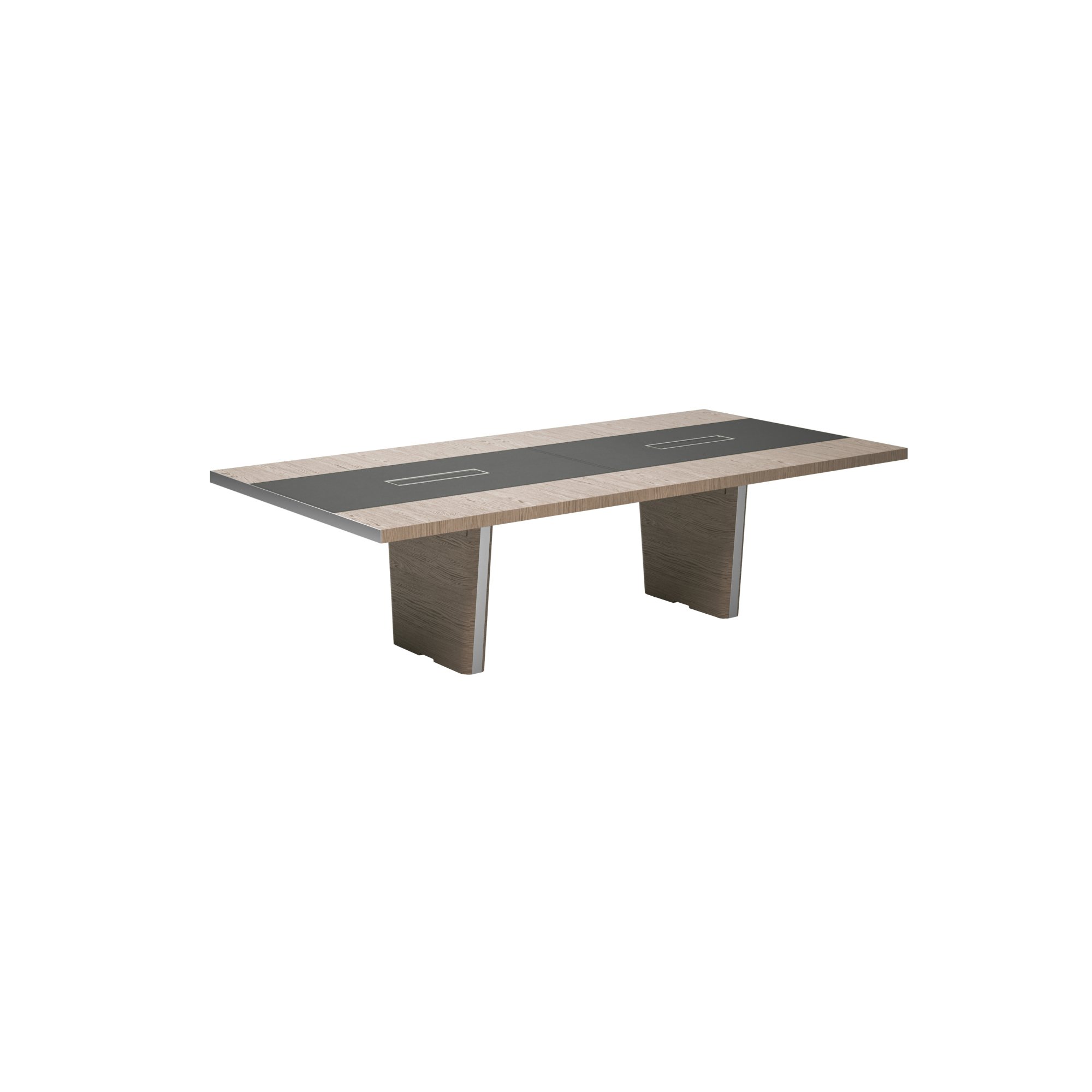 Table de réunion Xennon L.281 x P.140 cm avec insert en cuir