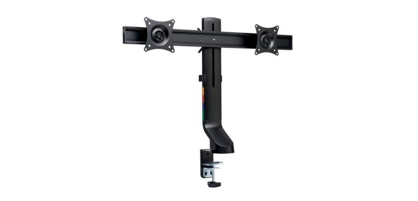 Brazo SmartFit™ de ahorro de espacio para dos monitores