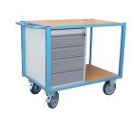Servante établi équipée 4 tiroirs plateau médium 1060 x 680 mm 500 kg roue TPE