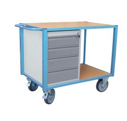 Servante établi équipée 4 tiroirs plateau médium 1060 x 680 mm 500 kg roue TPE
