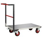 Chariot fixe plateau tôle 400 kg 1000 x 600 mm roue caoutchouc Flatpack