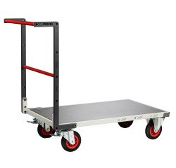 Chariot fixe plateau tôle 400 kg 1000 x 600 mm roue caoutchouc Flatpack