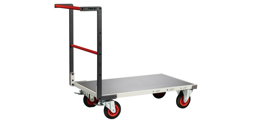 Chariot fixe plateau tôle 400 kg 1000 x 600 mm roue caoutchouc Flatpack