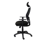 Silla Jorquera malla negra asiento bali negro con traslak y cabecero