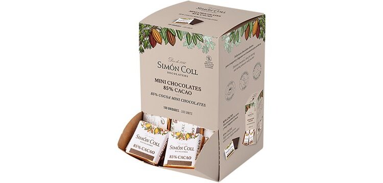 Chocolatinas Napolitanas Simón Coll 85% Cacao Dispensador 5 Gr 100 U