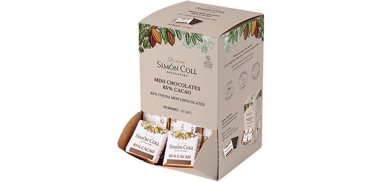 Chocolatinas Napolitanas Simón Coll 85% Cacao Dispensador 5 Gr 100 U